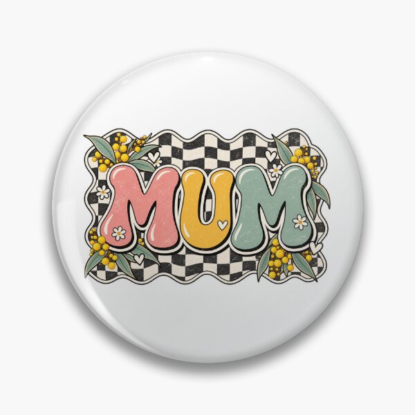 Item preview, MUM Wattle Checkerboard Retro Pastel Aussie Mum Wattle Flower Mothers Day designed and sold by Yellowriversss.