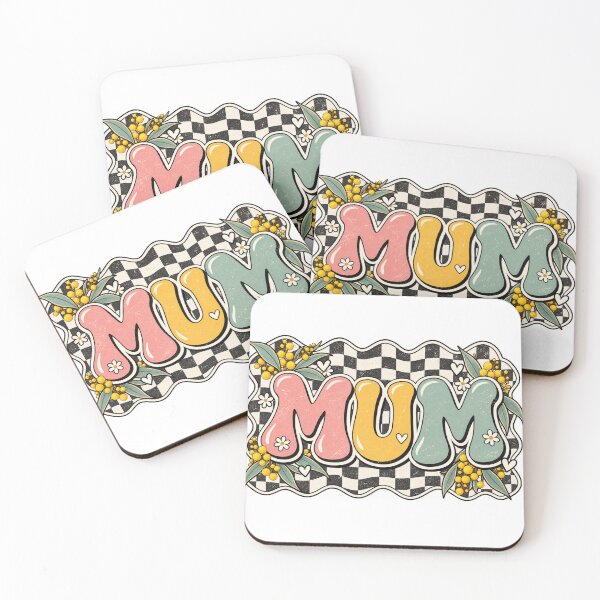 Item preview, MUM Wattle Checkerboard Retro Pastel Aussie Mum Wattle Flower Mothers Day designed and sold by Yellowriversss.