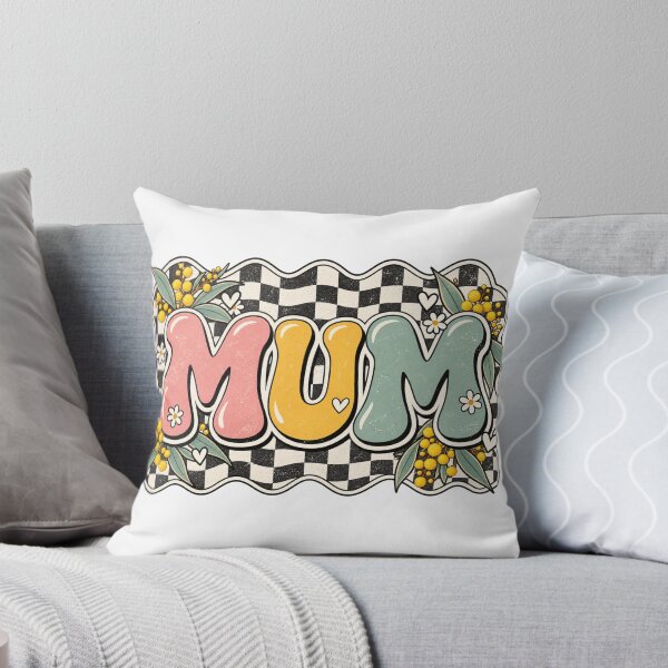 Item preview, MUM Wattle Checkerboard Retro Pastel Aussie Mum Wattle Flower Mothers Day designed and sold by Yellowriversss.