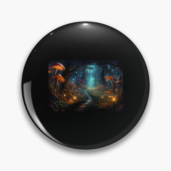 Item preview, Bioluminescent Mushroom Forest Illuminated Glowing Woodland Path designed and sold by wolf-jacks.