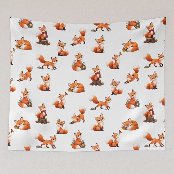 Item preview, Cute Baby Fox Watercolor Aesthetic Sticker Sheet designed and sold by Rehnair.