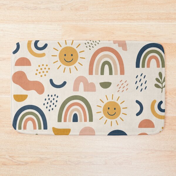 Item preview, Happy Shapes – Retro Sunshine & Rainbow Pattern designed and sold by 50Pxels.