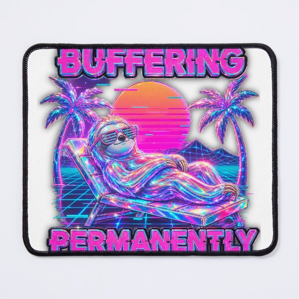 Item preview, Vaporwave Buffering Permanently - Neon Sunset Grid designed and sold by A E S T H E T A T A G.