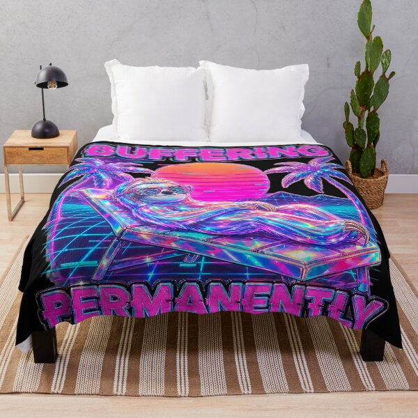 Item preview, Vaporwave Buffering Permanently - Neon Sunset Grid designed and sold by A E S T H E T A T A G.