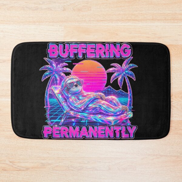 Item preview, Vaporwave Buffering Permanently - Neon Sunset Grid designed and sold by A E S T H E T A T A G.
