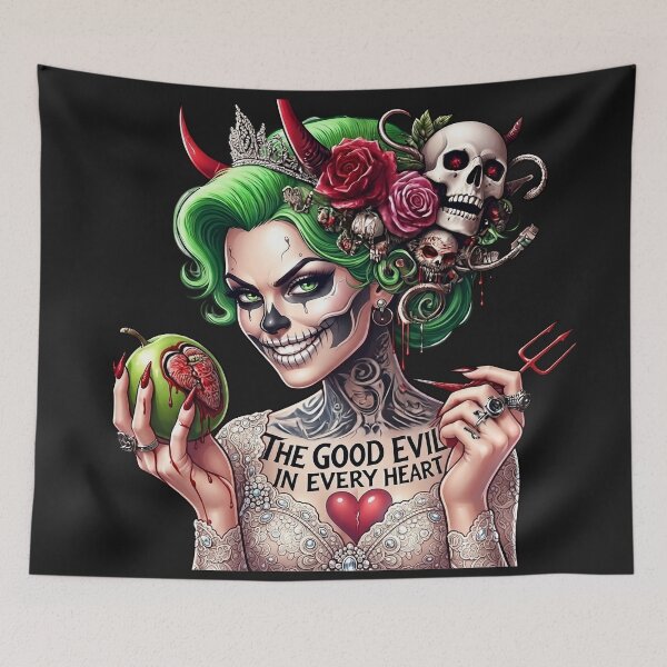 Item preview, Devil Bride Holding Heart Apple   designed and sold by Voodoo Store Paranormal Collections.