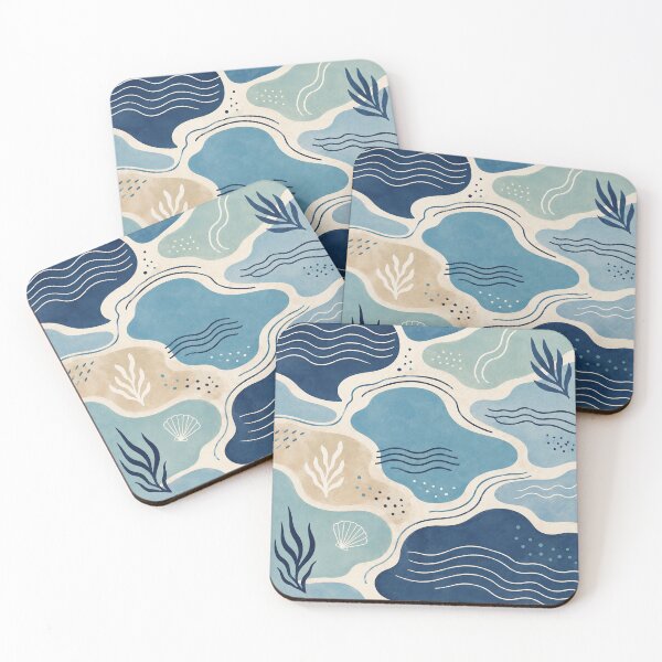 Item preview, Abstract Ocean – Coastal Waves & Water Shapes designed and sold by 50Pxels.
