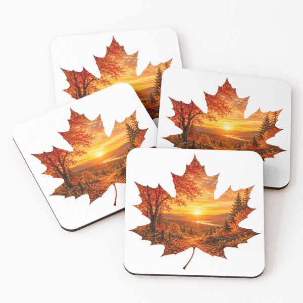Item preview, Autumn Sunset in a Maple Leaf designed and sold by HeyFajnaLinja.