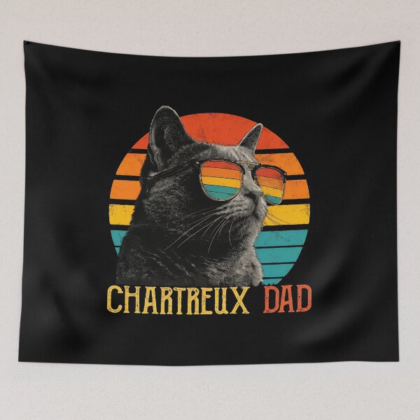Item preview, Chartreux Dad Retro Sunset Cat Sunglasses designed and sold by GiaoCalonas.