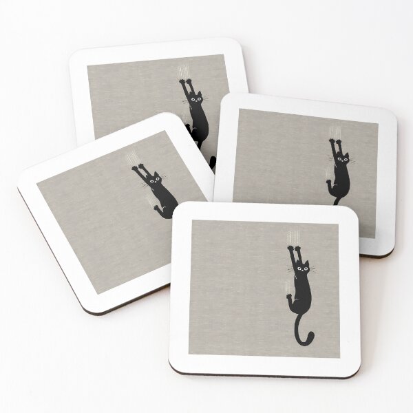 Item preview, Black Cat Holding On Sticker designed and sold by vaidag-arnett.
