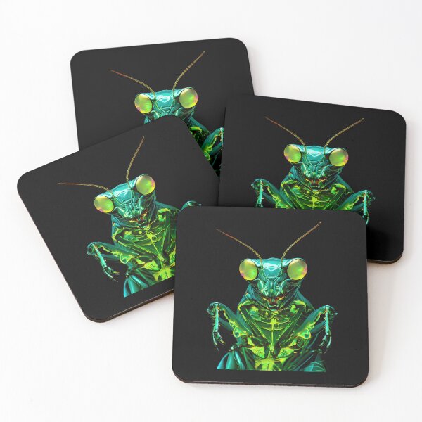 Item preview, Glowing Sci-Fi Green Praying Mantis Futuristic Insect Art designed and sold by wolf-jacks.