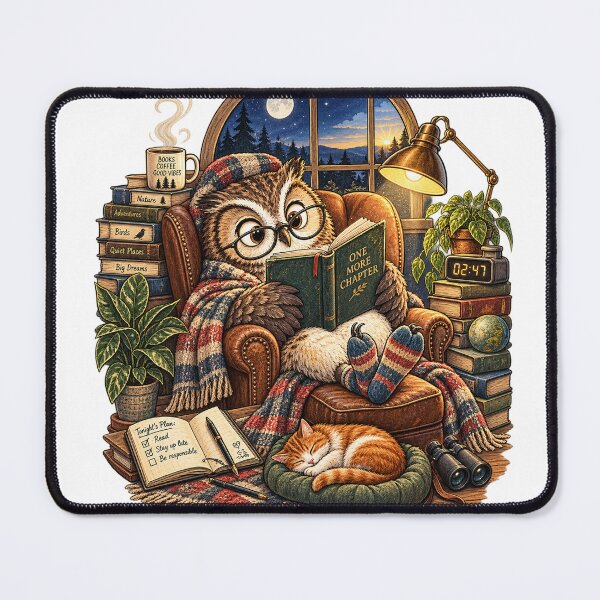 Item preview, One More Chapter Cozy Reading Owl designed and sold by MinorWonder.