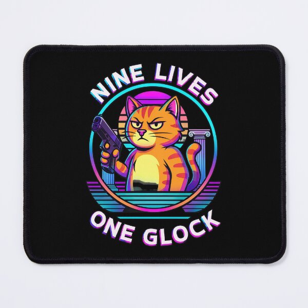 Item preview, Grumpy Cat Nine Lives One Glock Retro Sunset designed and sold by GiaoCalonas.