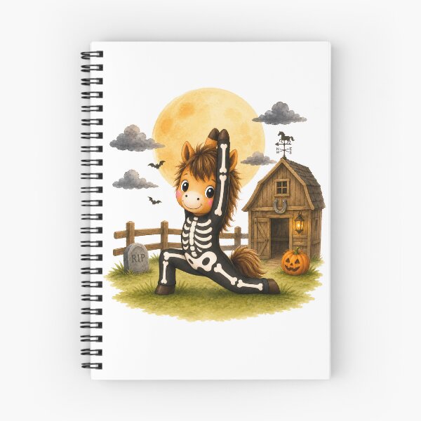 Item preview, Halloween Yoga Horse in a Low Lunge – Cute Skeleton Costume designed and sold by YogiAnimalArt.
