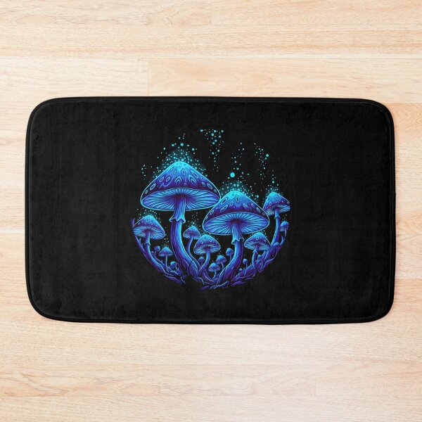 Item preview, Psychedelic Neon Blue Magic Mushrooms Glowing Fantasy Fungi designed and sold by wolf-jacks.