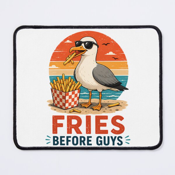 Item preview, Fries Before Guys Retro Seagull designed and sold by jaziahm-ckeeve.