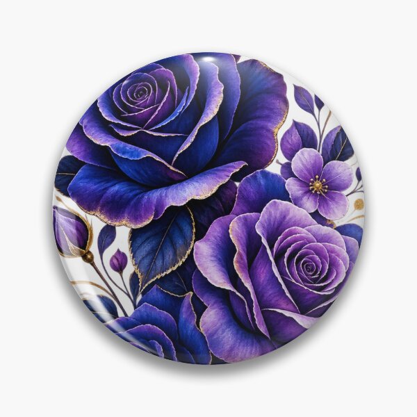 Item preview, Mystic Blue Purple Roses & Butterflies Floral Botanical Art designed and sold by Chirayu1111.