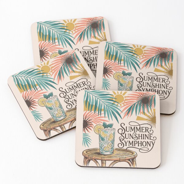 Item preview, Summer Sunshine Symphony – Retro Tropical Cocktail Poster designed and sold by @SHINTOSARTSTORE.