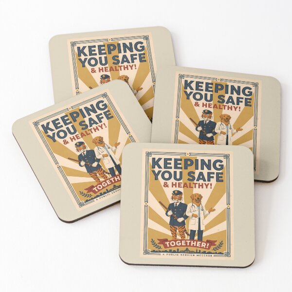 Item preview, Keeping You Safe Together – Retro Art Deco Safety  designed and sold by Art-Arcade6.