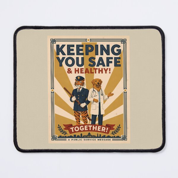 Item preview, Keeping You Safe Together – Retro Art Deco Safety  designed and sold by Art-Arcade6.