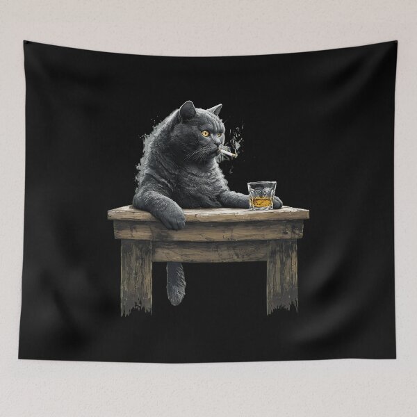 Item preview, Grumpy Cat Smokes and Drinks Art designed and sold by GiaoCalonas.