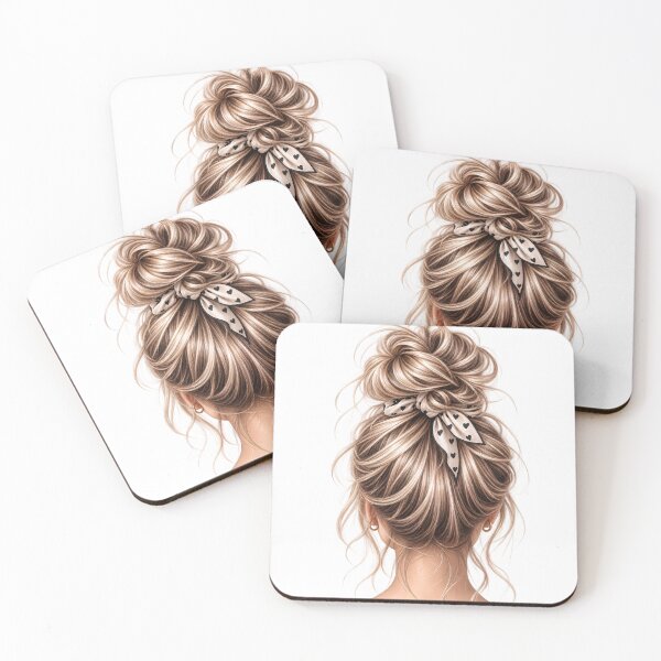 Item preview, Messy Bun Beauty | Elegant Back View Hairstyle designed and sold by CalmMandala.