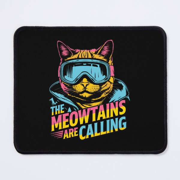 Item preview, Retro Cat Skiing Mountains Calling Design designed and sold by GiaoCalonas.