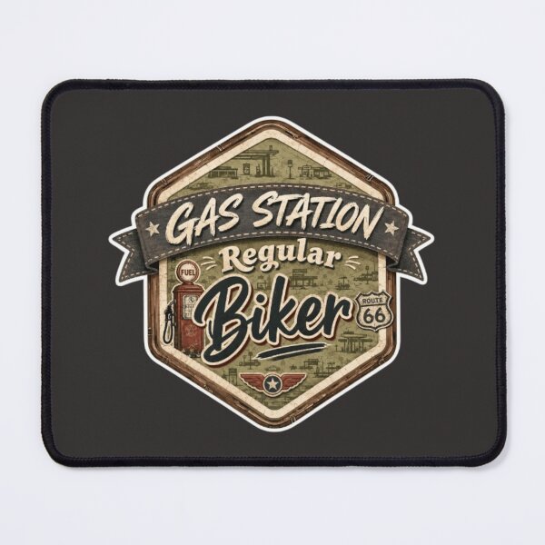 Item preview, Vintage Route 66 Biker Gas Station Sticker – Retro Motorcycle Road Trip | biker stickers | rider stickers | helmet stickers | vintage designed and sold by ravenRM.