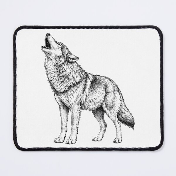Item preview, Howling Wolf Vintage Engraving – Wild Spirit & Wilderness designed and sold by Sasas Design.