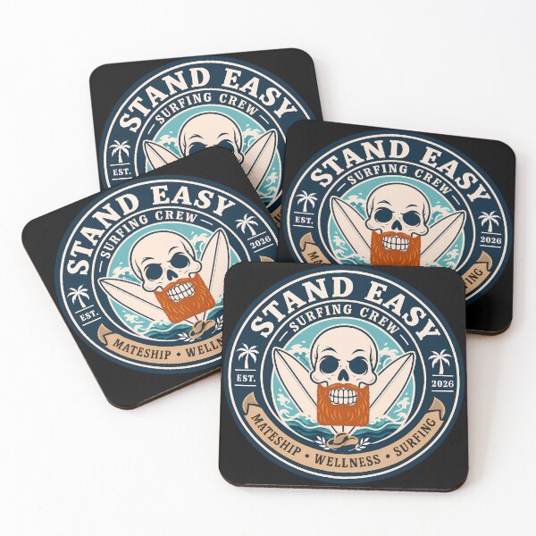 Item preview, Stand Easy Veteran Surf Club Logo Sunshine Coast - Male Version Red Beard designed and sold by Bombergirls.
