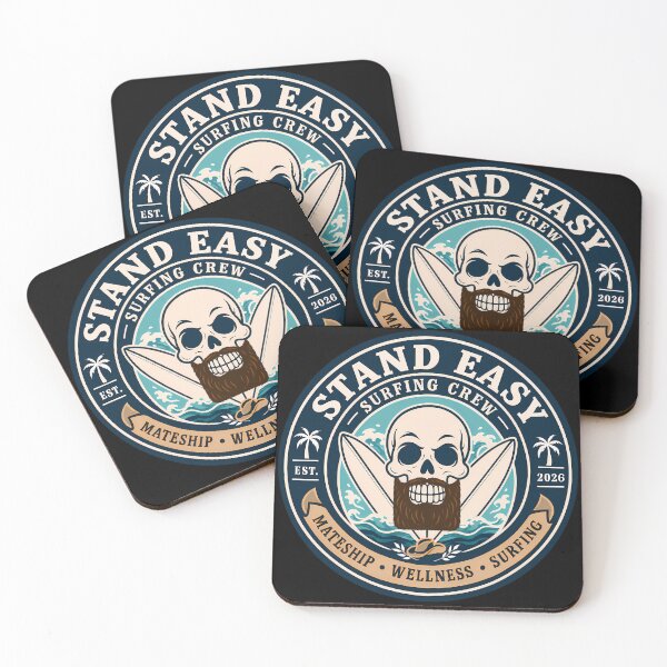 Item preview, Stand Easy Veteran Surf Club Logo Sunshine Coast - Male Version Brown Beard designed and sold by Bombergirls.