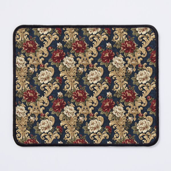 Item preview, Ornate Gold Urn Peony Damask Navy designed and sold by Jirka Svetlik, Studio Illuvision.