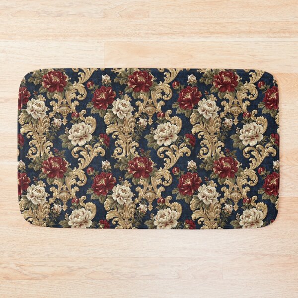 Item preview, Ornate Gold Urn Peony Damask Navy designed and sold by Jirka Svetlik, Studio Illuvision.