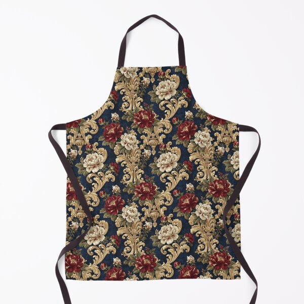 Item preview, Ornate Gold Urn Peony Damask Navy designed and sold by Jirka Svetlik, Studio Illuvision.