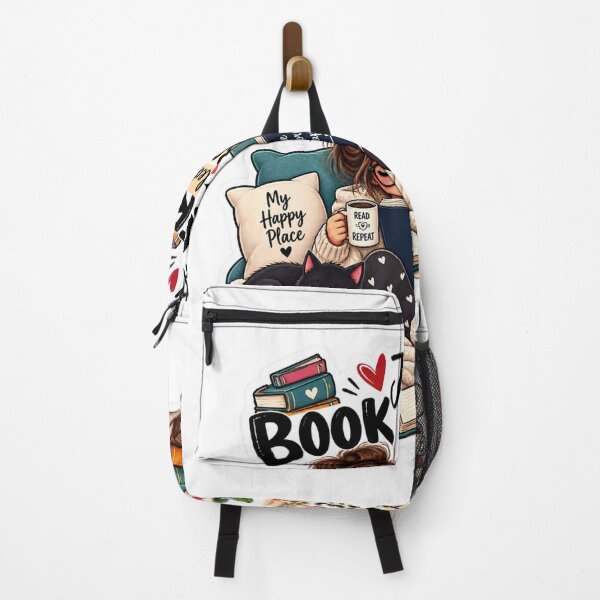 Item preview, Cozy Reading Girl Black Cat Just a Book Lover Coffee Art Sticker designed and sold by TrendVault USA.