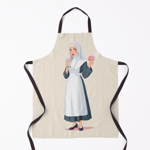 Item preview, Nun with Donut and Iced Coffee – Cute Catholic Humor designed and sold by KungPowUnicorn.
