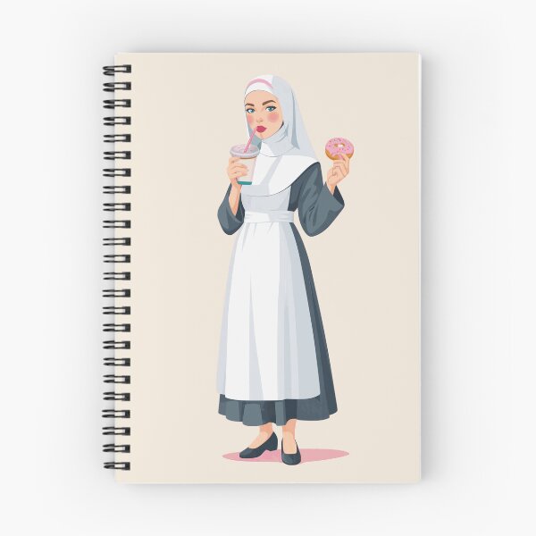 Item preview, Nun with Donut and Iced Coffee – Cute Catholic Humor designed and sold by KungPowUnicorn.