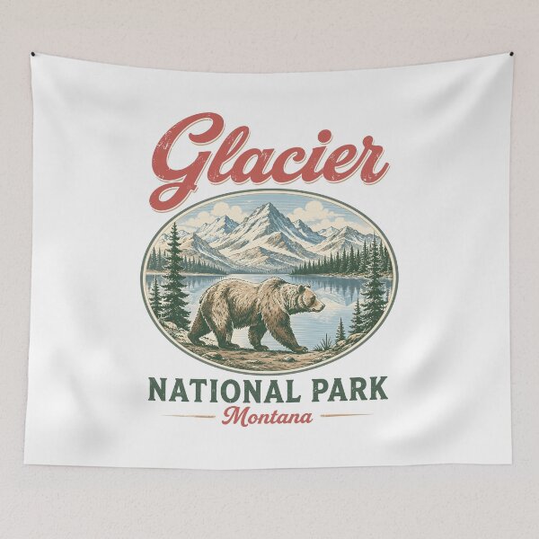 Item preview, Glacier National Park Montana Bear Mountain Nature Vintage designed and sold by lorna-saway.