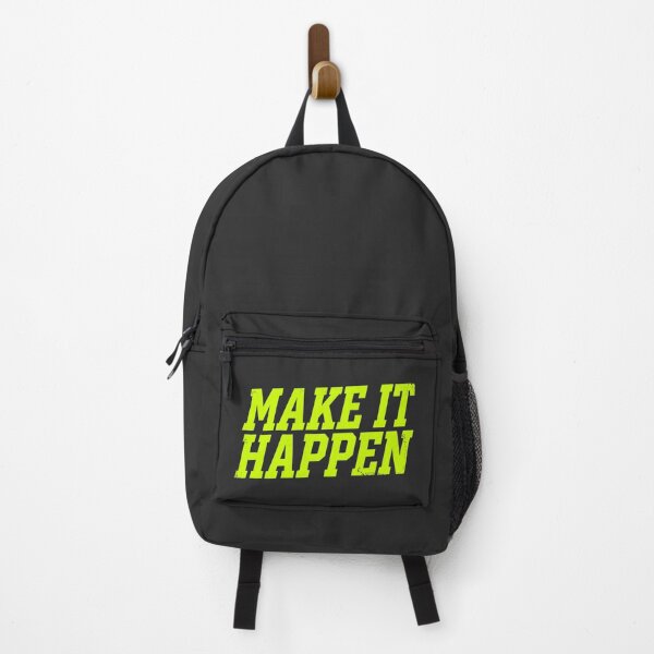 Item preview, Make It Happen (Volt Green Text) - Motivational Workout & Entrepreneur Quote designed and sold by RetroNeon.