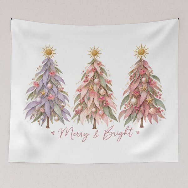 Item preview, Merry And Bright Gum Leaf Christmas Trees Aussie Coastal Christmas Gum Leaves designed and sold by Yellowriversss.