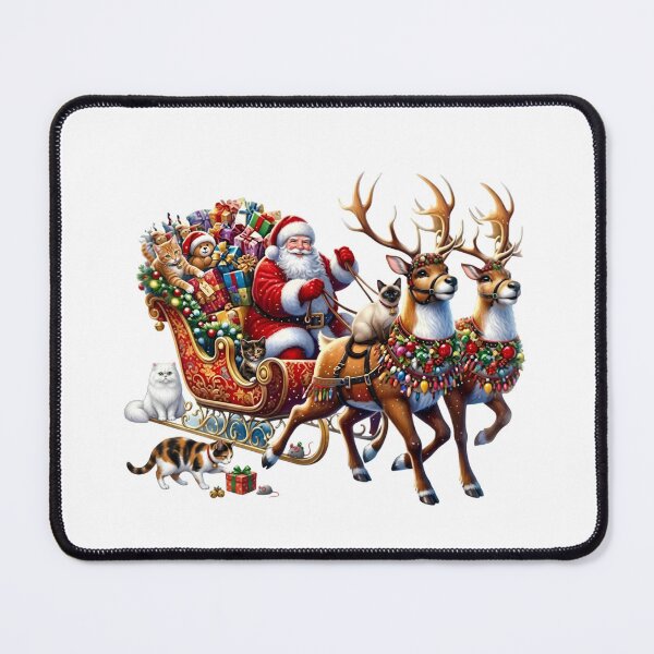 Item preview, Santa Claus Sleigh With Christmas Cats designed and sold by Steele-Art.