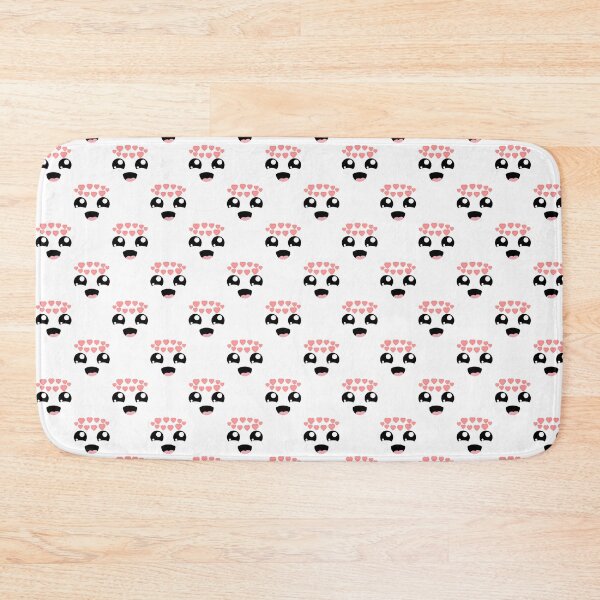 Item preview, Cute kawaii in love smiling face pattern designed and sold by BlushyPrint.