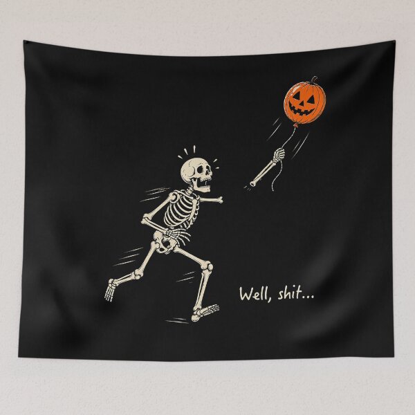 Item preview, Skeleton Lost Balloon Funny Halloween Retro Saying designed and sold by Khescoiu.