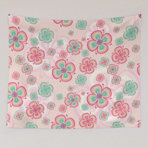 Item preview, Pastel retro floral seamless pattern background designed and sold by prapapon.