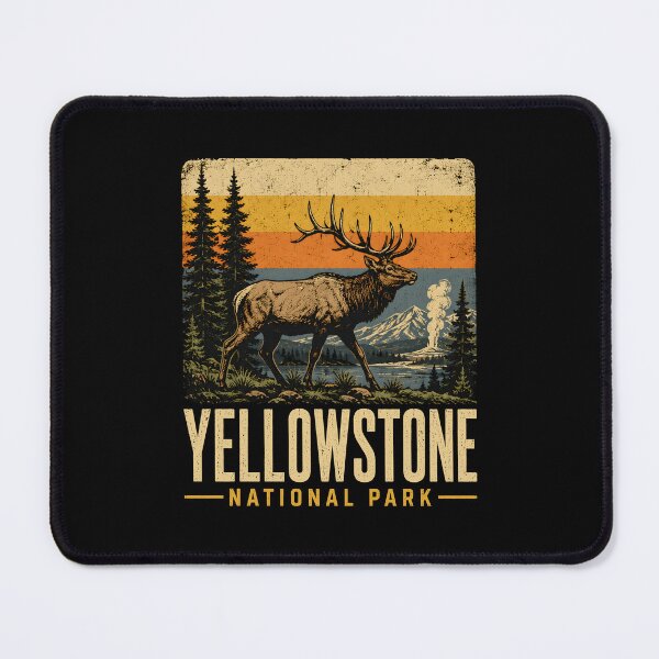 Item preview, Retro Yellowstone National Park Outdoor Mountain Elk designed and sold by lorna-saway.