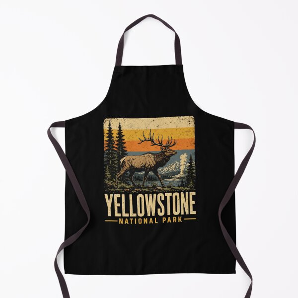 Artikelvorschau, Retro Yellowstone Nationalpark Outdoor Berg Elch entworfen und verkauft von lorna-saway.