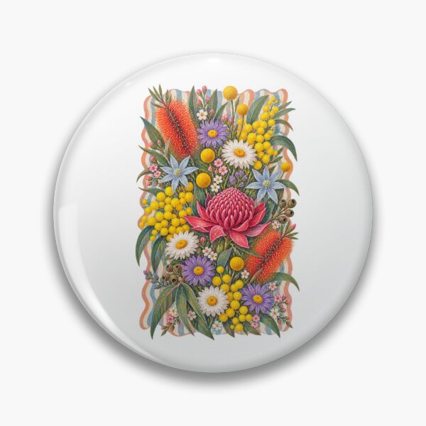 Item preview, Aussie Spring Native Wildflower Bouquet Waratah Bottlebrush Wattle Billy Buttons Garden designed and sold by Yellowriversss.