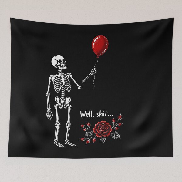 Item preview, Skeleton Lost Balloon Gothic Skull Halloween Humor designed and sold by Khescoiu.
