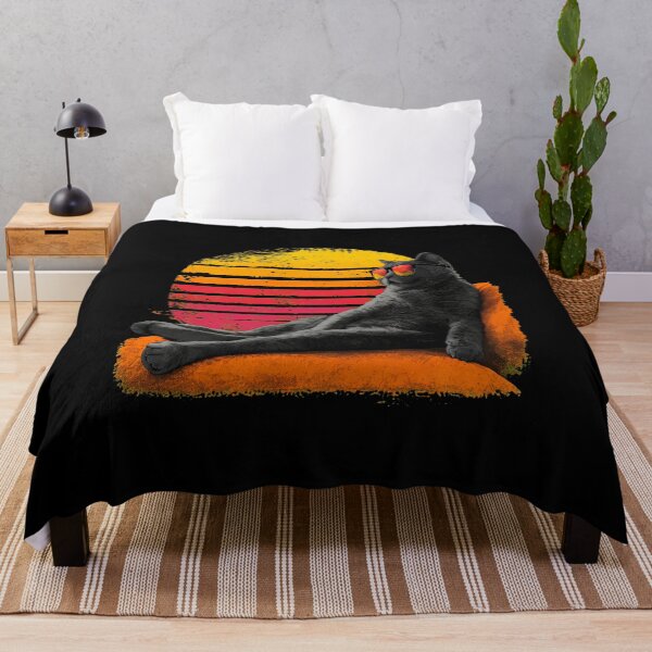 Item preview, Retro Cat Sunglasses Sunset Chill Vibe Art designed and sold by GiaoCalonas.