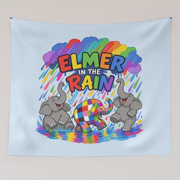 Item preview, Elmer in the Rain Colorful Adventure designed and sold by HappyToons Shop.